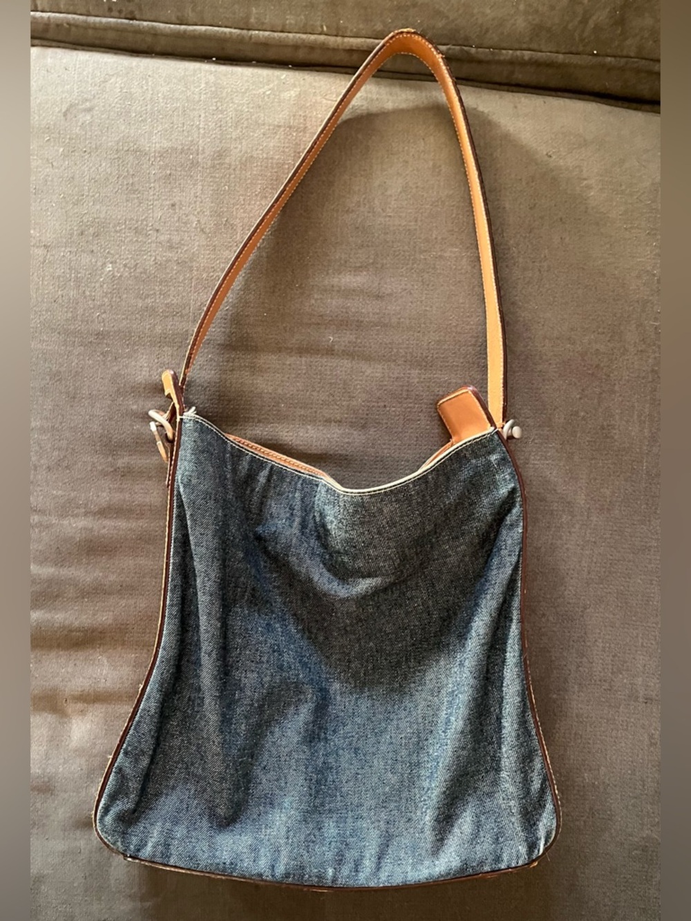 DOLCE & GABBANA Denim & Leather Slouchy Hobo Shoulder Bag VTG Y2K - Picture 4 of 16